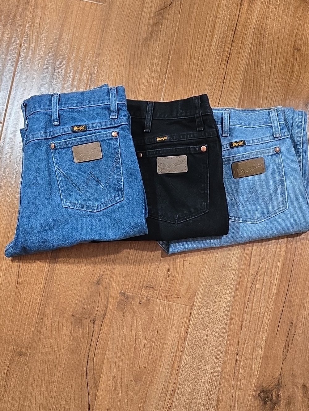 Wrangler Men Straight Jeans 3 Pairs- Dark Blue, Black & Light Blue